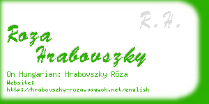 roza hrabovszky business card